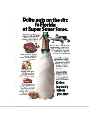Print Ad Delta Airlines Nonstop Flights To Florida Super Saver Low Fares Filet